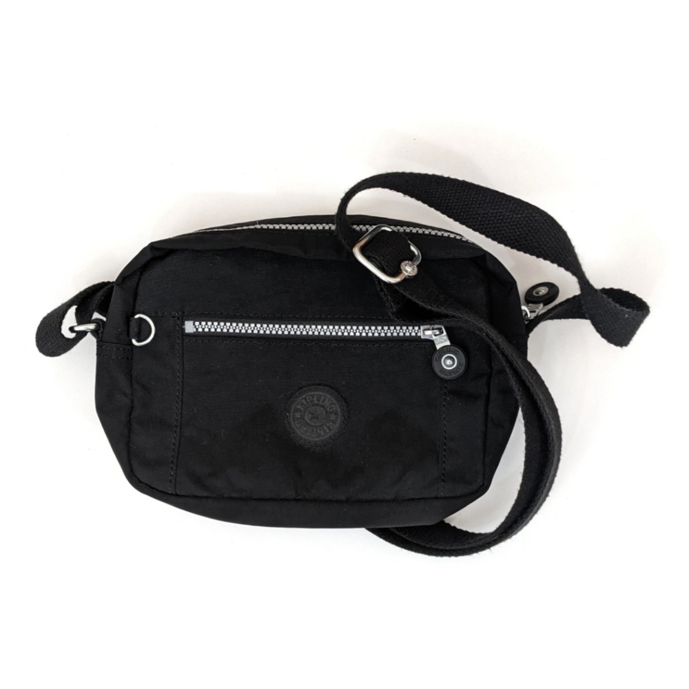 Kipling Black Mini Nylon Crossbody Bag - Picture 1 of 8